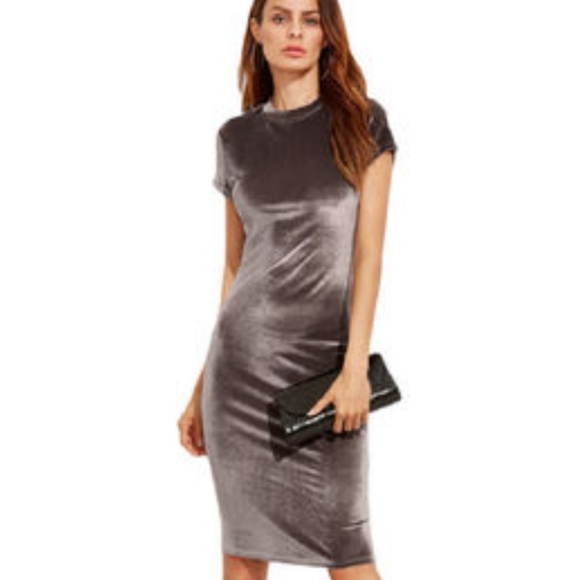 ichi Dresses & Skirts - ICHI BLUE VELVET DRESS SIZE X LARGE